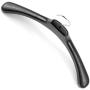 HANGERWORLD 10 Black 19.7inch Plastic Coat Jacket Clothes Garment Top Hangers 1.96inch Wide Broad Shoulder Support