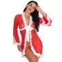 Crotchless Lingerie, Shybuy Women Lingerie Halter Christmas Lace Babydoll Mesh Nightwear V Neck Teddy