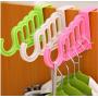 10pcs Random Color Multi-Function Home Accessories Foldable Clothes Hanger Drying Rack 5 Hole Suit