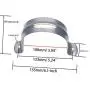 Nge 3inch Rigid Pipe Strap Clamp, Two Hole Strap,U Bracket Tube Clip, Stainless Steel Heavy Duty Pipe Fasten Holder, 10Pcs