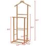 Wood Valet Stand Coat Rack Executive Clothes Suit Hanger