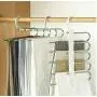5pcs Random Color 5 in 1 Pant Rack Shelves Stainless Steel Clothes Hangers Multi-Functional Wardrobe Magic Hanger 5pcs Random Color 5 in 1 Pant Rack Shelves Stainless Steel Clothes Hangers Multi-Functional Wardrobe Magic Hanger