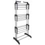 Wilbur Charley 3-Layer Portable Clothes Drying Rack Rolling Garment Clothing Rack Storage Shelf Organizer Clothes Hangers Folding Laundry Dryer Hanger for Indoor,Outdoor (Gray)