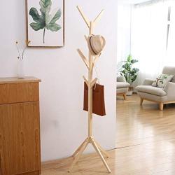 XIAOLONG Simple Creative Coat Rack Tree Shape Solid Wood Hanger Floor Fashion Clothes Rack Living Room Bedroom Floor Hanger