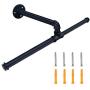 TLBTEK 20 inch Industrial Pipe Wall Mounted Clothes Rack,Heavy Duty Clothes Hanging T-Bar,Detachable Black Iron Garment Hanging Rack,Metal Clothing Towel Racks for Retail Display,Closet Organization