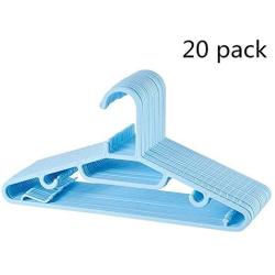 Clothes Hangers Set, 20 Pieces Hangers Plastic For Everyday Standard Use Clothing Hangers Clothing Pants Skirt Hangers Suit Clothes Closet Clothing Organiser ( Color : Blue , Size : 40.5X20.5CM )