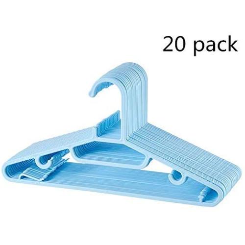 GEQWE Hanger 20 Pieces Hangers Plastic for Everyday Standard Use Clothing Hangers Clothing Pants Skirt Hangers Suit Clothes Hangers for Camisole, Jacket, Pant, Dress Clothes Hanger