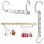 10pcs Space Saving Hanger 5 Hole Plastic Cloth Hanger Hook Magic Clothes Hanger with Hook Closet Organizer
