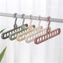 doublesmt Rotate Anti-Skid Folding Hangers Magic Space Saving Hangers Clothes Hangers Organizers 9 Hole 360° Rotating Cascading 5 Pack Multi Magic Hook for Drying and Storage (Multi)