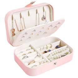 Jewelry Box,Necklace Ring Storage Organizer Double Layer Travel Synthetic Leather Jewel Cabinet Gift Case for Women -Cross Pattern