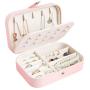 Jewelry Box,Necklace Ring Storage Organizer Double Layer Travel Synthetic Leather Jewel Cabinet Gift Case for Women -Cross Pattern