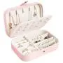 Jewelry Box,Necklace Ring Storage Organizer Double Layer Travel Synthetic Leather Jewel Cabinet Gift Case for Women -Cross Pattern