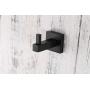 Z metnal Black Robe Hanger, Stainless Steel Wall Mounted Towel Hook, Bathroom Clothes Coat Hook Square Toilet Kitchen Door Hanger, Clean Line, 2 Pcs