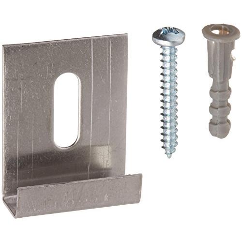 Slide-Co 193672 Mirror Hanger Clip " J " with Screw, Stainless Steel,(Pack of 6)