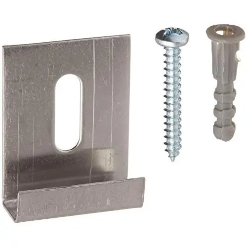 Slide-Co 193672 Mirror Hanger Clip " J " with Screw, Stainless Steel,(Pack of 6) Slide-Co 193672 Mirror Hanger Clip " J " with Screw, Stainless Steel,(Pack of 6)