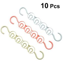 Vosarea Clothes Drying Rack Plastic Multi-Port Support Circle Scarf Clothes Hangers 10pcs (Assorted Colors)