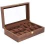 Eapmic Watch Jewelry Boxes Organizer Wooden 6+6 Slots Vintage Storage Case