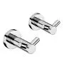 CRW Chrome Bathroom Hooks Double Bath Towel Robe Holder Door Hanger Wall Mounted Stainless Steel for Hanging 90010 (2 Pack Hooks)