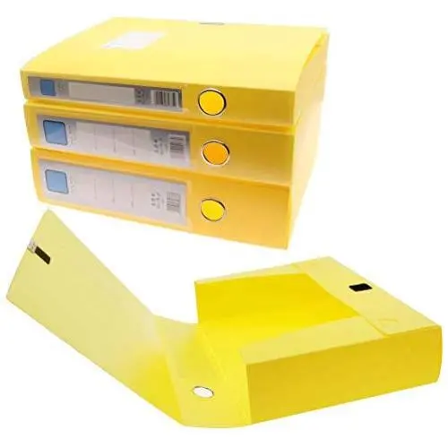 H&W 3 Pack, A4 Storage Archives Cases File Boxes Plastic with Lid, Boxes File, Height 35 55 75mm,Yellow (WG3-Z5) H&W 3 Pack, A4 Storage Archives Cases File Boxes Plastic with Lid, Boxes File, Height 35 55 75mm,Yellow (WG3-Z5)