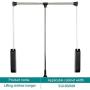 GWXYMJ Coat Rack Wardrobe Lifting Clothes Hanger, Automatic Rebound Cloakroom Hanger Rod, Wardrobe Pull-Down Adjustable Width Clothes Rail, Hydraulic Buffer Rod Hanger (Size : 450-600mm)