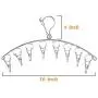 CenYouful Stainless Steel Laundry Drying Rack Windproof Clothes Hanger with 8 Clips for Drying Socks,Drying Towels, Cloth Diapers, Bras, Baby Clothes,Underwear,Hat, Socks Gloves (Set of 2)