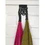 Over the Door Cat Double Hook Hanger I Perfect for Cat Lovers I Heavy Duty Iron Organizer for Hanging Towels, Clothes, Coats, Robes, Keys | Black | by Cat-Nab