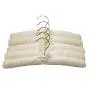LUXEHOME Satin Padded Hangers for Delicate Wedding Dresses; Silk Hangers with Anti-Rust Heavy Duty Swiveling Chrome Hook for Winter Sweaters, Coats, Suit, Ivory White, Pack of 5