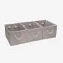 JS HOME Foldable Basket Organizer Bin, Polyester Storage Boxes with Strong Cotton Rope Handle, Grey, Jumbo, 3-Pack JS HOME Foldable Basket Organizer Bin, Polyester Storage Boxes with Strong Cotton Rope Handle, Grey, Jumbo, 3-Pack