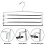 FeeraHozer 3Pack Pants Hangers Space Saving Non Slip Stainless Steel Clothes Hangers Closet Organizer Hanger for Pants Jeans Trousers Scarf Hanging