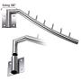 1Set Solid 304 Stainless Steel Wall Mounted Clothes Drying Rack Hanger Hooks with Swing Arm Holder Clothing Hanging System Heavy Duty Closet Towel Garment Storage Organizer for Bathroom Bedroom