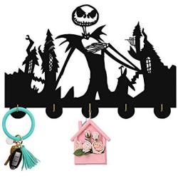 The Nightmare Before Christmas Wall Hanger Wall Hook Key Holder Heavy Duty 11LB(Max) Wall Décor Wood Coat Hooks Key Holder Key Hanger for Wall Entryway and Kitchen Christmas Gift N3