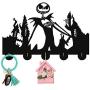 The Nightmare Before Christmas Wall Hanger Wall Hook Key Holder Heavy Duty 11LB(Max) Wall Décor Wood Coat Hooks Key Holder Key Hanger for Wall Entryway and Kitchen Christmas Gift N3