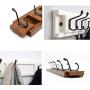 XJRHB Coat Rack - Wall Coat Hook Porch Coat Hook Hanger Clothes Hook (5 Hook / 6 Hook) (Size : 5 Hook Wood Color)