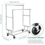 TomCare Garment Rack Double Clothes Racks Adjustable Clothing Rack Extensible Clothes Hanging Rack Commercial Grade Garment Rolling Racks for Hanging Heavy Duty Stainless Steel Garment Rack on Wheels