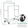 TomCare Garment Rack Double Clothes Racks Adjustable Clothing Rack Extensible Clothes Hanging Rack Commercial Grade Garment Rolling Racks for Hanging Heavy Duty Stainless Steel Garment Rack on Wheels