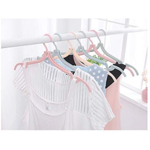 10 Pcs Travel Hangers - Portable Folding Clothes Hangers Travel Accessories Foldable Clothes Drying Rack for Travel (Pink)