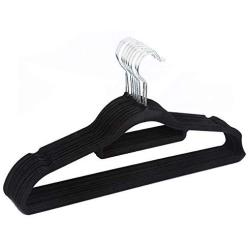 KYCPTNFJ Pack of 10 Non-Slip Thin 360 Degree Swivel Flocked Adult Clothes Hangers with Tie Bar