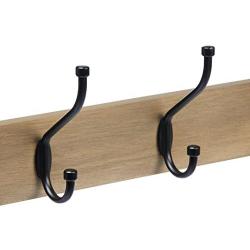 Amazon Basics Wall-Mounted Farmhouse Coat Rack, 5 Standard Hooks, Barnwood