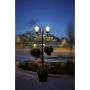 Sun-Ray 312007 Martens 2-Head Solar LED Lamp Post & Planter, with Plant Hanger, 7, Black, Batteries Included