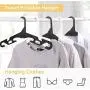 NICEDACK Premium Travel Hangers - 6 Pack Portable Folding Clothes Hangers - Super Bearing Collapsible Hanger Foldable Clothes Drying Rack for Travel, Indoor and Outdoor Use (3 Black&3 White)