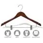 The Great American Hanger Company Wooden Combo Hanger, Walnut Finish with Chrome Hardware, Boxes of 25