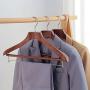 Iddefee Clothes Hanger A Pack of 8 Heavy Wooden Suit Hanger Dress Jacket Pants Jacket Hanger with Super Wide Shoulder Wardrobe Multi-Purpose Hanger Pants Hangers (Color : Retro, Size : 43.529cm)
