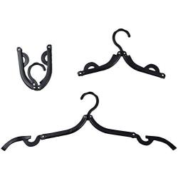 Timoo Travel Hanger, 24 pcs Heavy Duty Folding Hanger Plastic Clothes Hangers for Travel & Home Use, Black