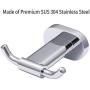 HomGif Double Towel Robe Hook Dual Clothes Hanger Holder Heavy Duty Wall Mounted for Bathroom Shower Kitchen Polished Chrome