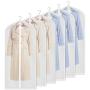Zilink Clear Garment Bag Dress Bags for Storage 54-inch Dust-Free Coat Bags with Full Length Zipper for Clothes Closet Storage, Set of 6
