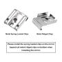 Mirror Hanger Clips Set, 2 Sets (8 Pieces) Unframed Mirror Mount Clips, Metal Spring Loaded Mirror Hanger Clips with Screws and Rawl Plugs