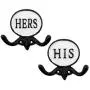 AuldHome His and Hers Towel Hooks (Set of 2); Cast Iron Rustic Farmhouse Decor Door Wall Hangers