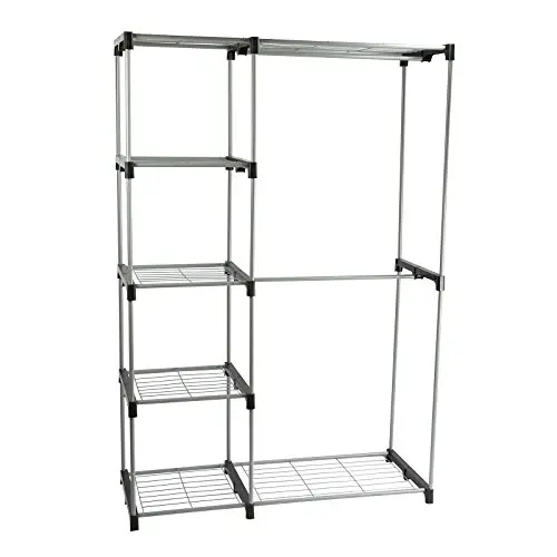 Smart-Home Closet Portable Clothes Hanger Garment Organizer Storage Rack Shelf Rod (Sliver, 44 3/4”(L) x 18”(W) x 67 3/4” (H)) Smart-Home Closet Portable Clothes Hanger Garment Organizer Storage Rack Shelf Rod (Sliver, 44 3/4”(L) x 18”(W) x 67 3/4” (H))