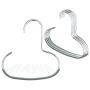 Mawa by Reston Lloyd Accessory Non-Slip Space-Saving Clothes Hanger Hook for Scarves, Style G1, Set of 5, Silver