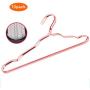 HAOCHIDIAN 5 Pack Non-Slip Widening Clothes Hangers Aluminum Alloy Suit Coat Hangers Space Saving Strong Heavy Duty Hangers for Shorts Pants Clothes,Rosegold